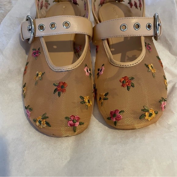 NEW Anthropologie Reformation Floral Embroidered Bethany Mesh Ballet Flats 7 US - Picture 9 of 12